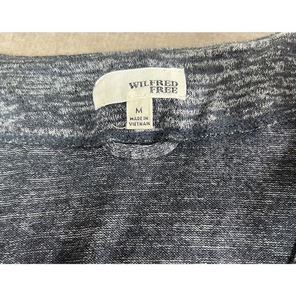 Aritzia Wilfred Free Kemesky Heathered Gray Blue Dress Sz M Sleeveless Button - Picture 4 of 7